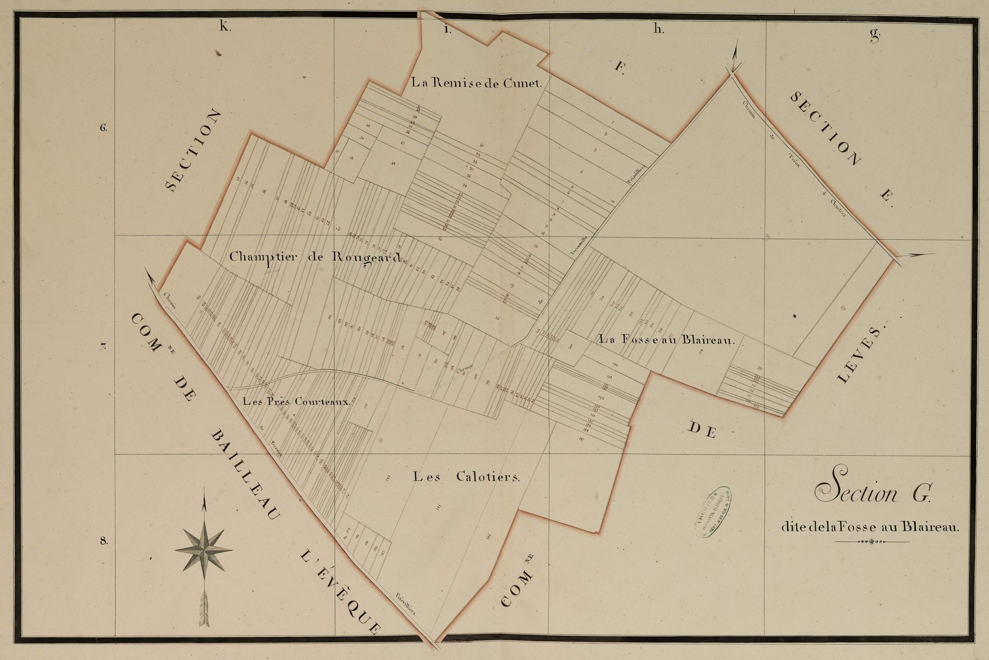 Section G, la Fosse au Blaireau, en une feuille.