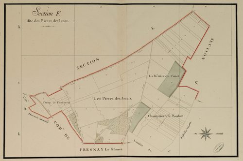 Section F, les Pièces des Joncs, feuille 1.