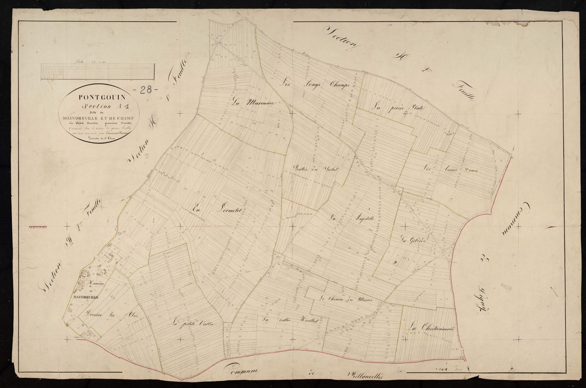 Section A, Maindreville et Champ, feuille 1.
