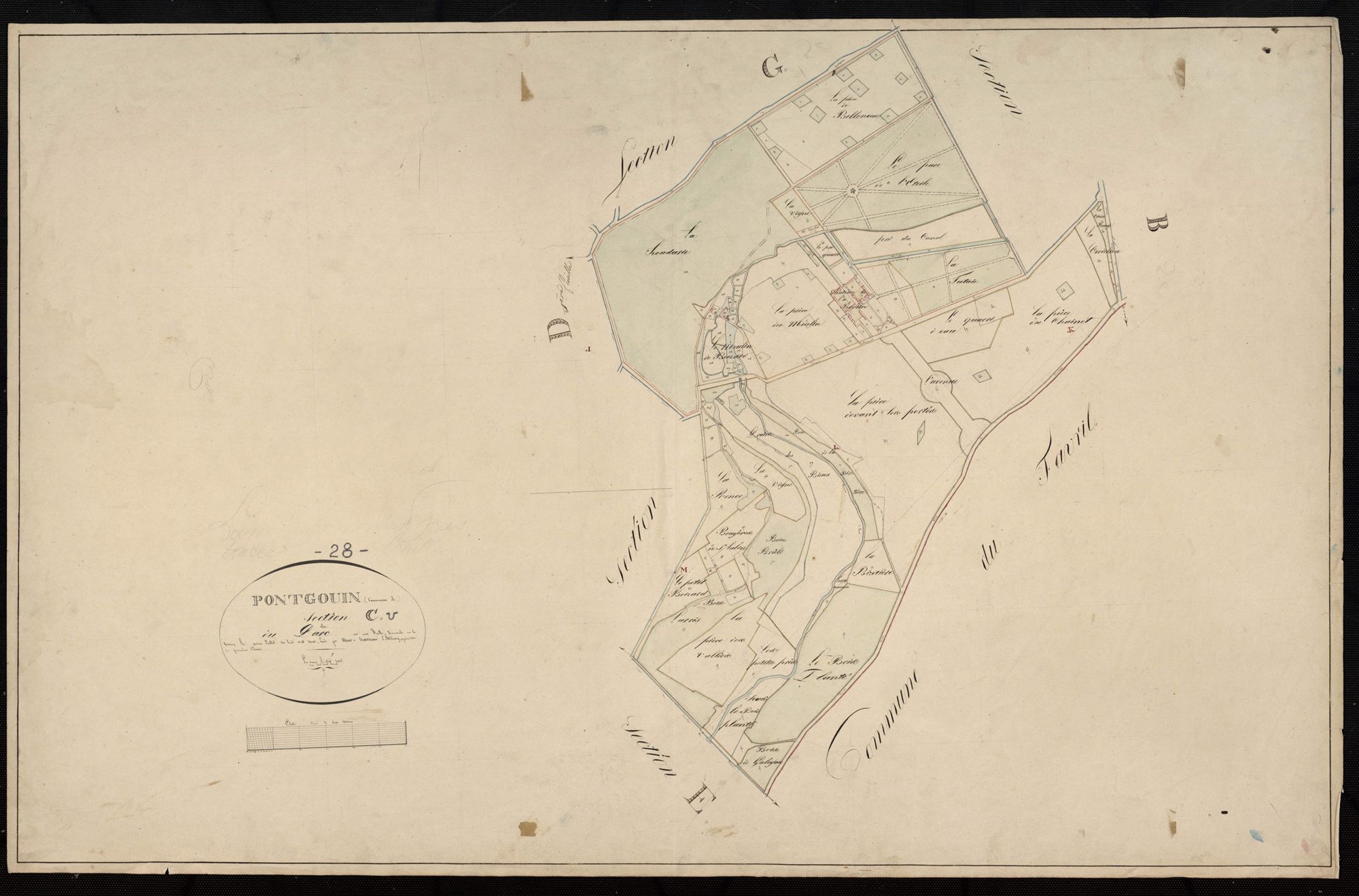 Section C, le Parc, en une feuille / Terminée par Monsieur Teurreau, Géomètre de 1ère classe.