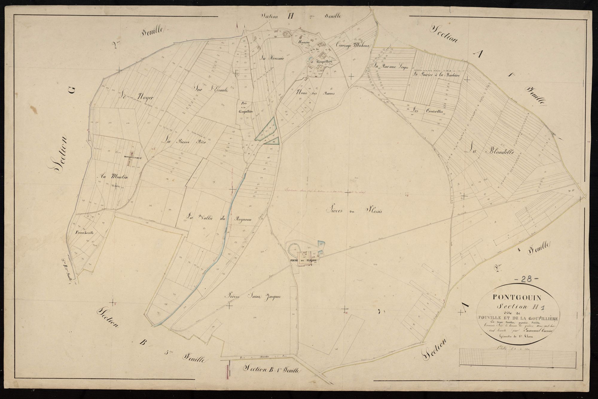 Section H, Fouville et la Goupillière, feuille 1.
