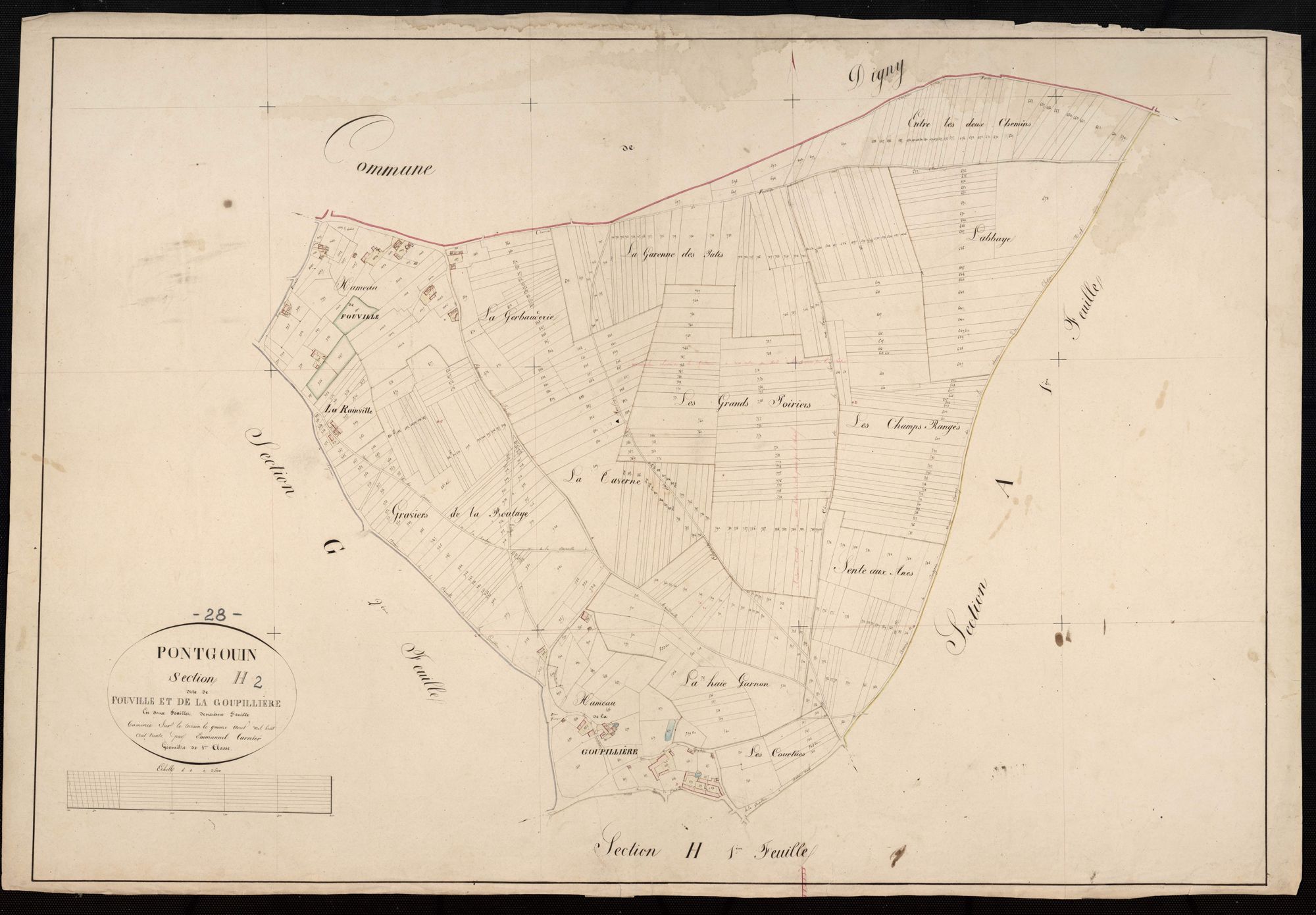 Section H, Fouville et la Goupillière, feuille 2.