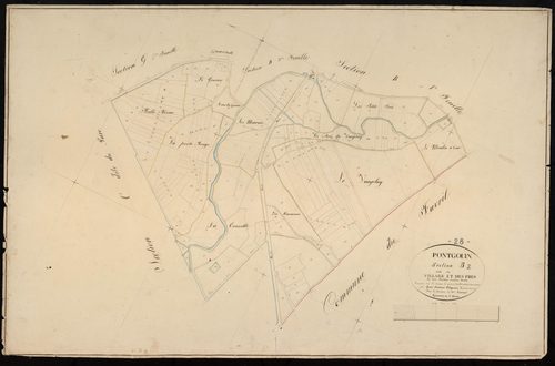 Section B, le Village et les Prés, feuille 2 / Terminée par Monsieur Chapron, Géomètre secondaire.
