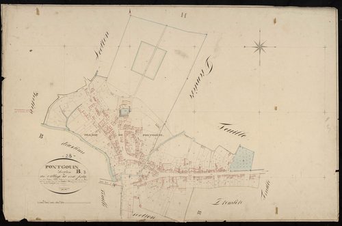 Section B, le Village et les Prés, feuille 3 / Terminée par Monsieur Langlois, Géomètre secondaire.