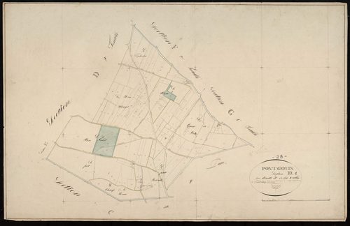 Section D, les Déserts et la Vallée, feuille 1 / Terminée par Monsieur Langlois, Géomètre secondaire.