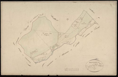 Section E, les Vaux et les Grands Bois de Pontgouin, en une feuille / Terminée par Monsieur Teurreau, Géomètre de 1ère classe.
