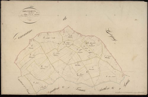 Section F, les Frétis et la Barrière, feuille 1 / Terminée par Monsieur Langlois, Géomètre secondaire.