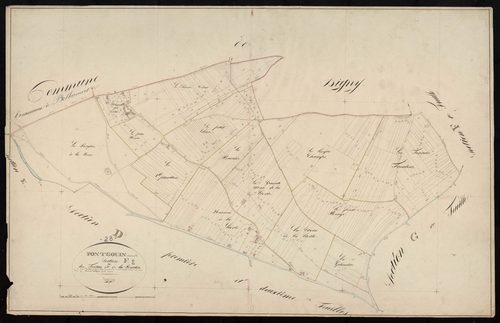 Section F, les Frétis et la Barrière, feuille 2 / Terminée par Monsieur Langlois, Géomètre secondaire.