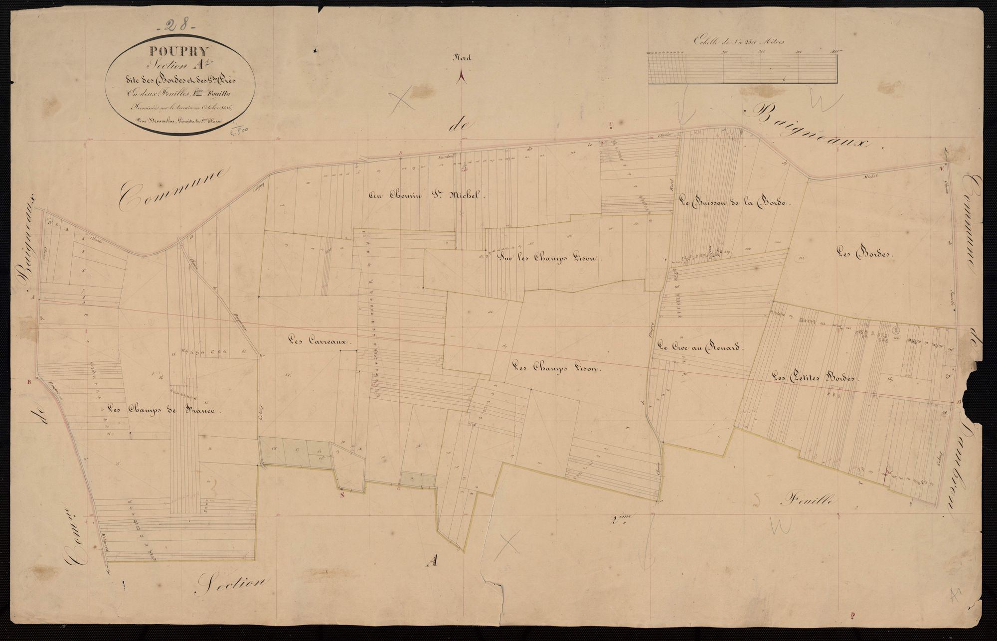 Section A, les Bordes et les Grands Prés, feuille 1.