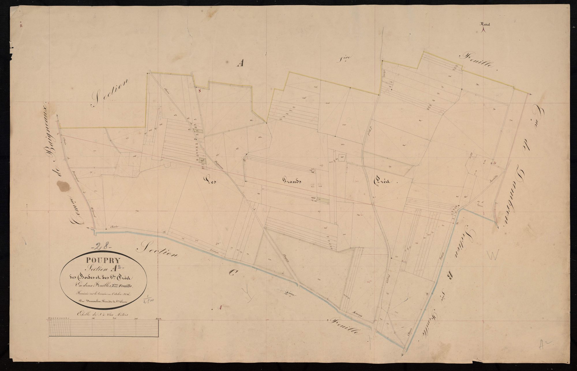 Section A, les Bordes et les Grands Prés, feuille 2.