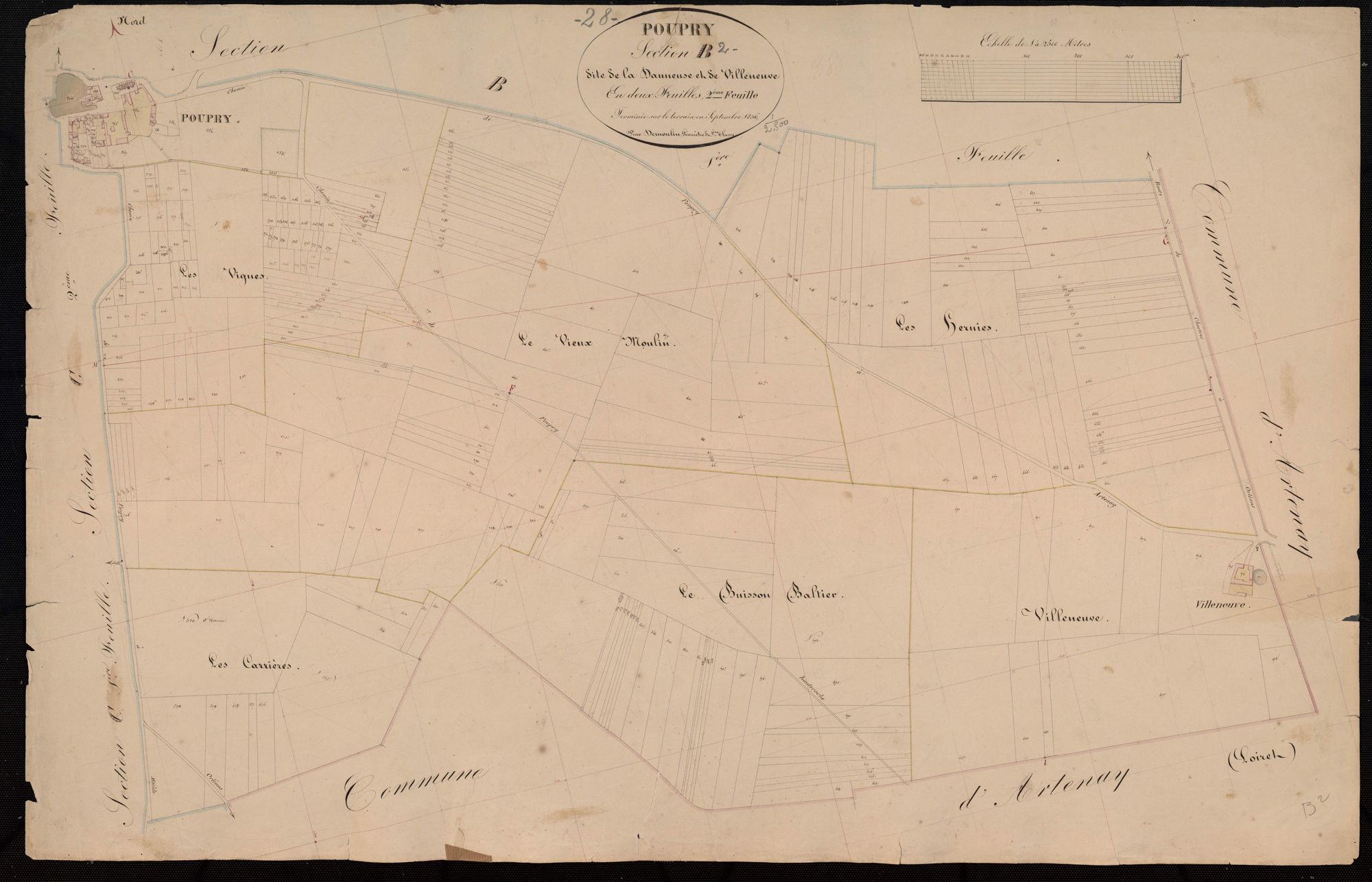 Section B, la Dauneuse et Villeneuve, feuille 2.