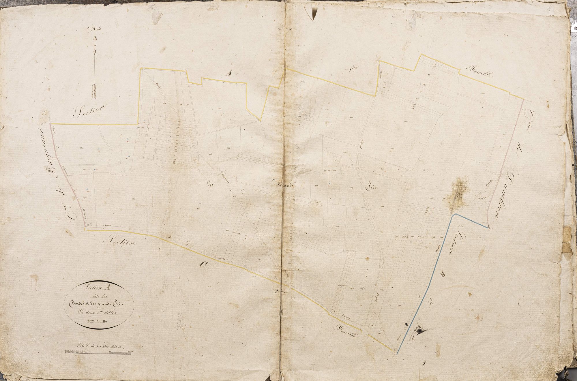 Section A, les Bordes et les Grands Prés, feuille 2.