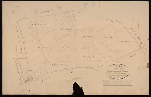 Section B, la Dauneuse et Villeneuve, feuille 1.