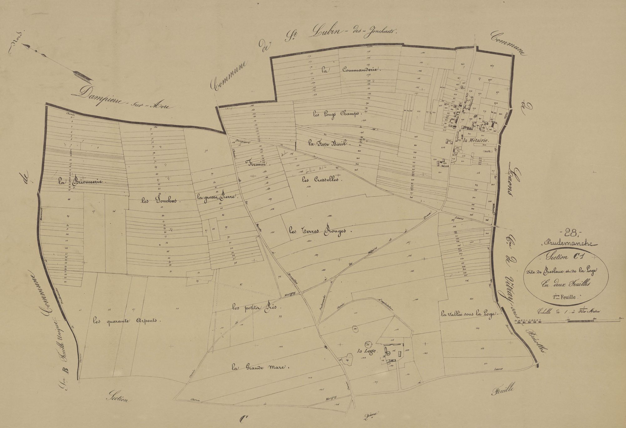 Section C, Presleux et la Loge, feuille 1.