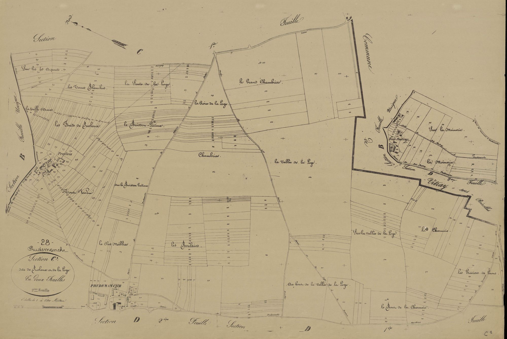 Section C, Presleux et la Loge, feuille 2.