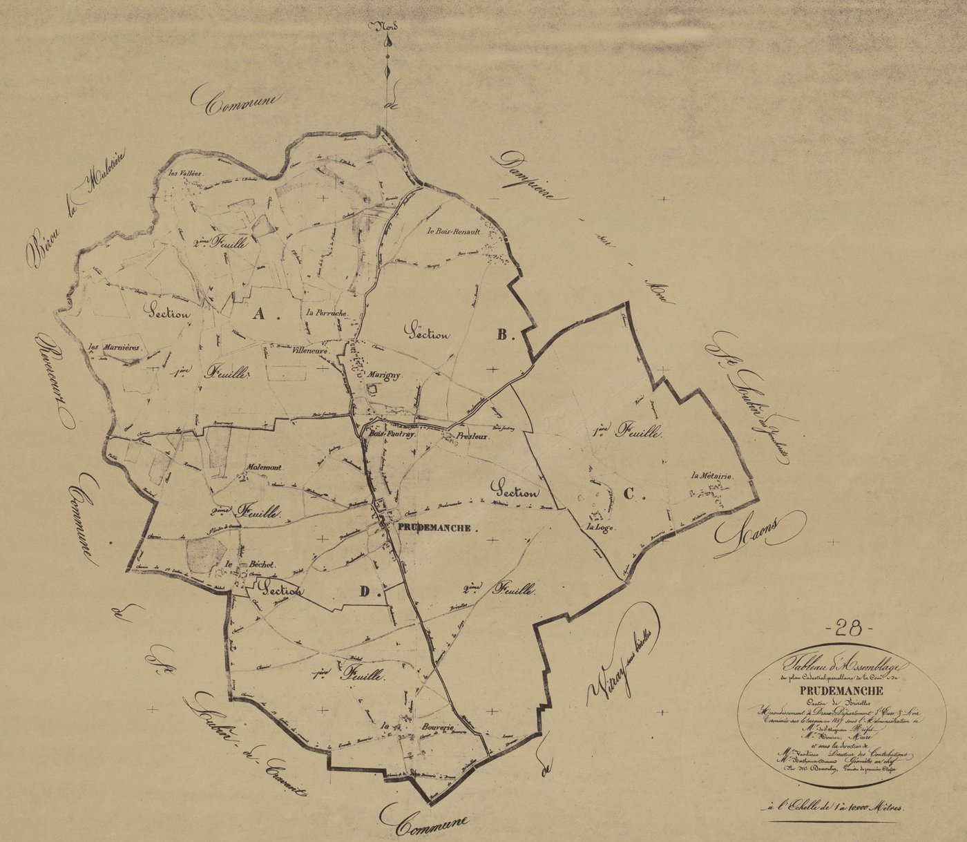 Tableau d'assemblage du plan parcellaire.