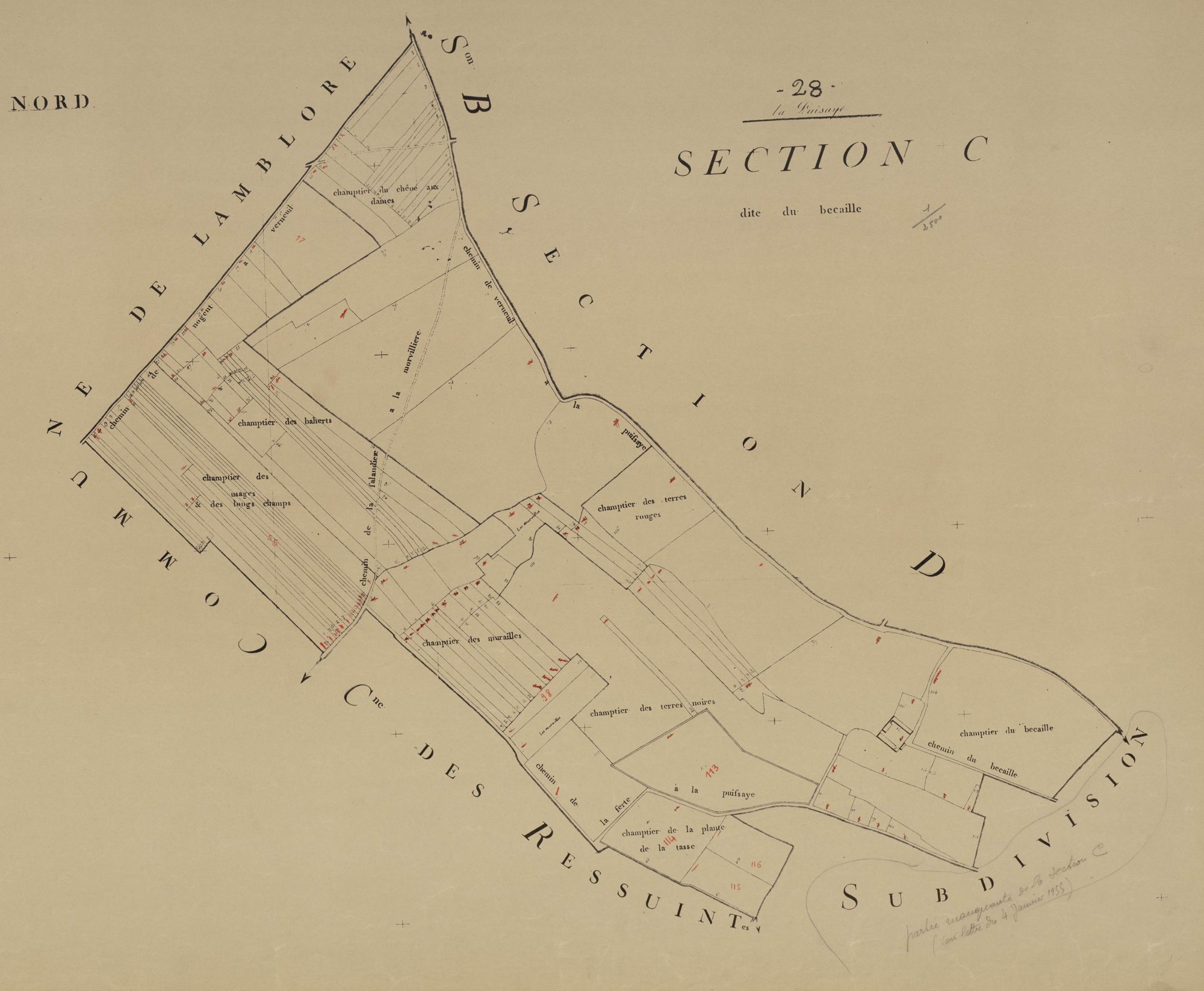 Section C, le Bécaille, en une feuille.