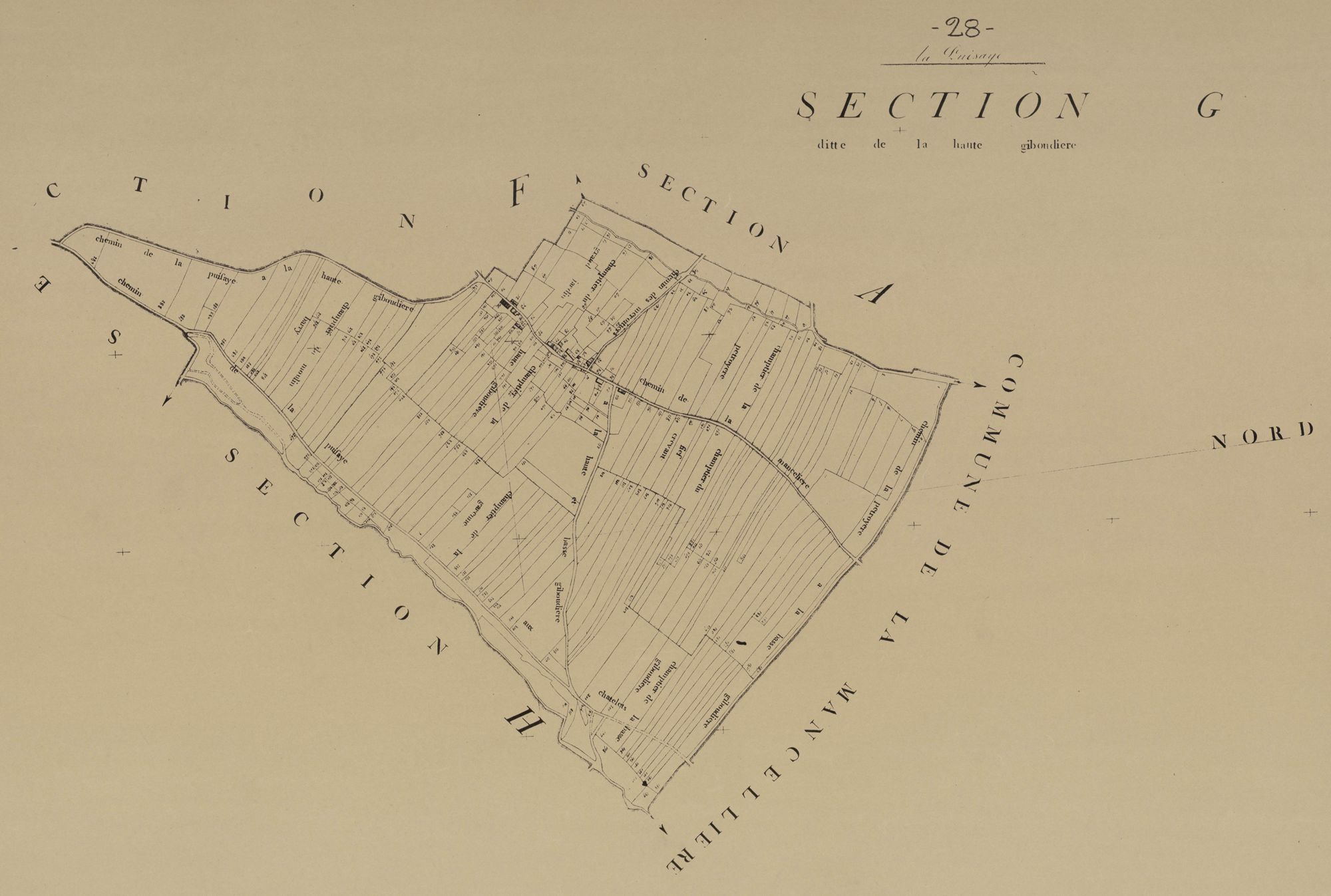 Section G, la Haute Gibondière, en une feuille.