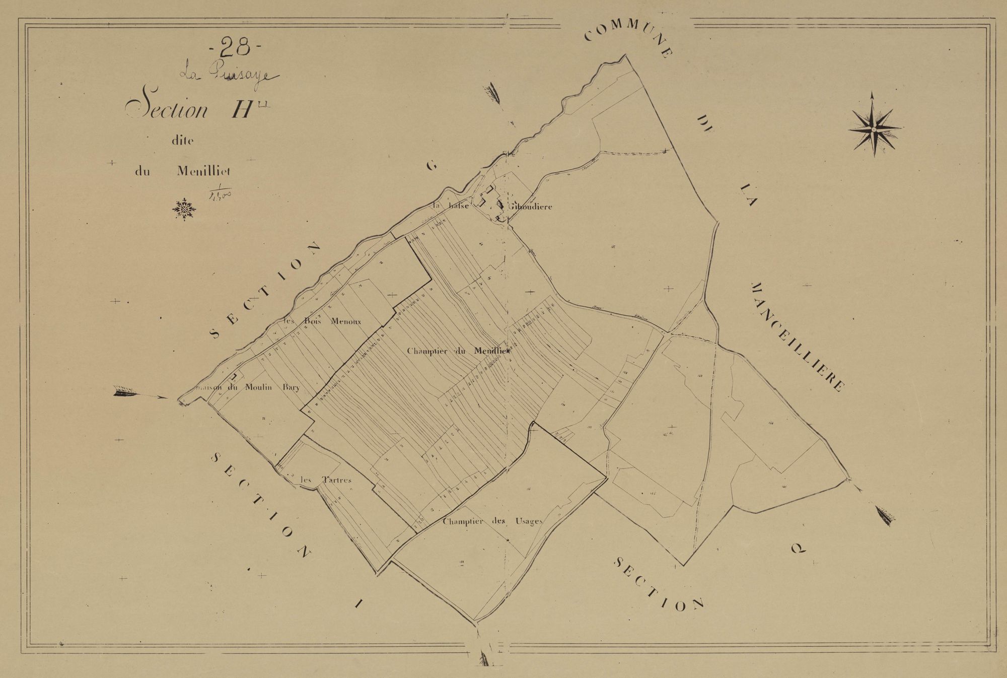 Section H, Menilliet, en une feuille.