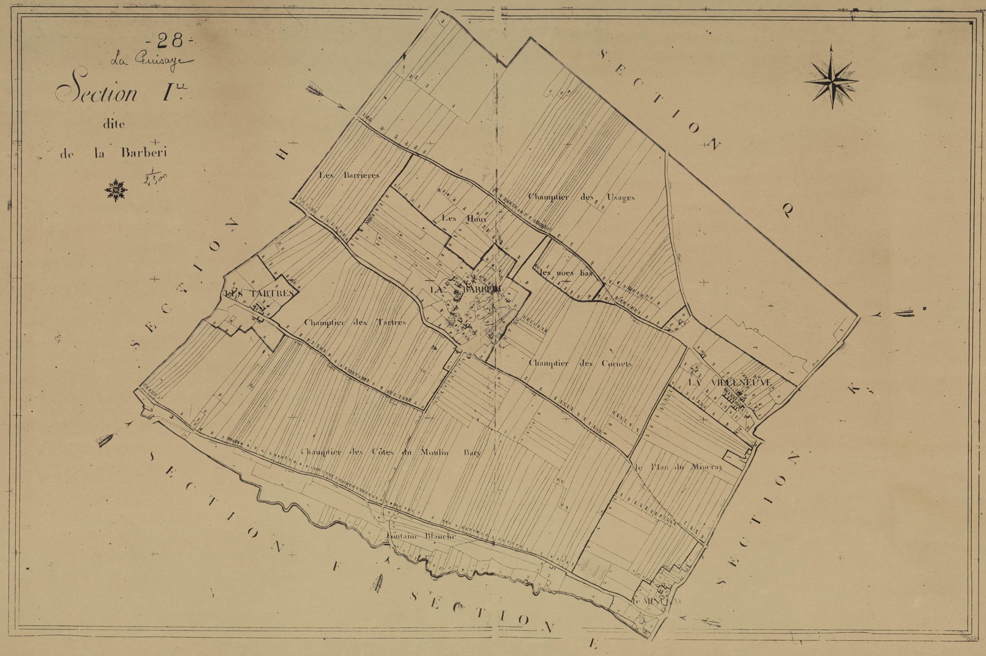 Section I, la Barberi, en une feuille.