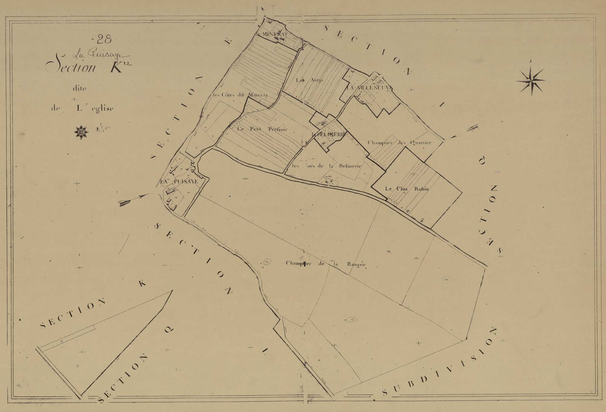 Section K, l'Eglise, en une feuille.