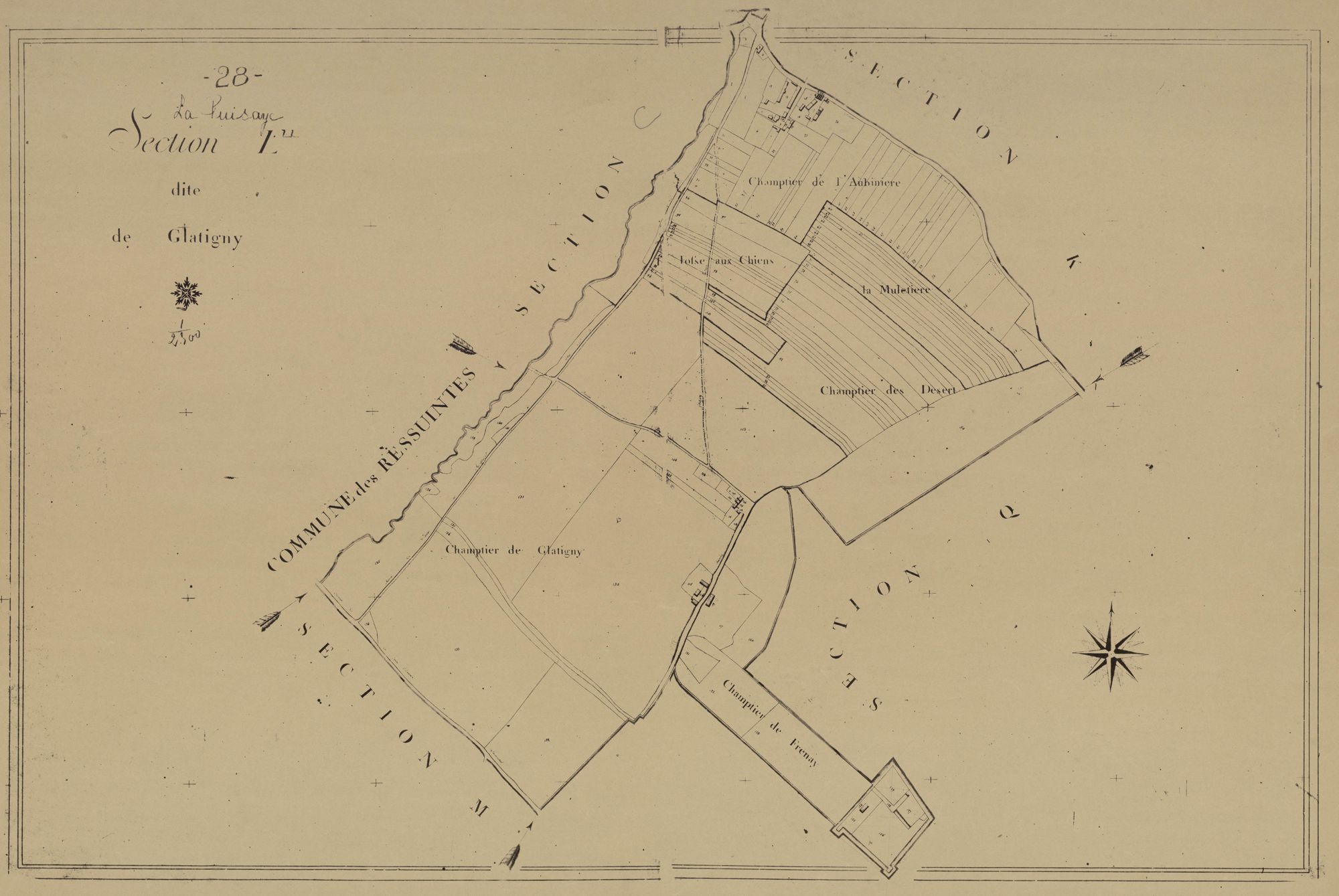 Section L, Glatigny, en une feuille.