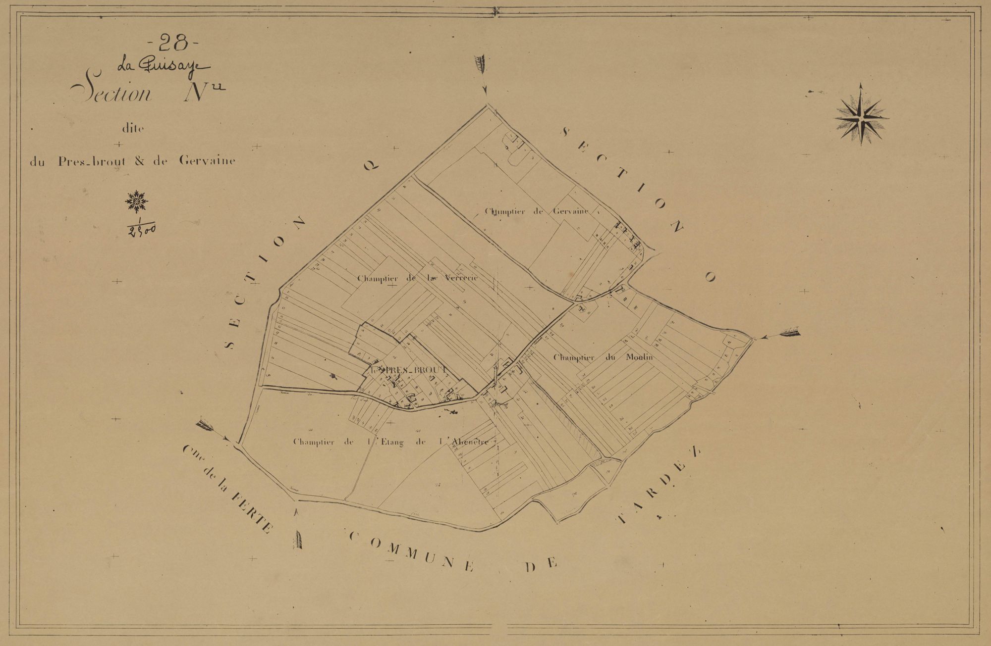Section N, le Prés-Brout et Gervaise, en une feuille.