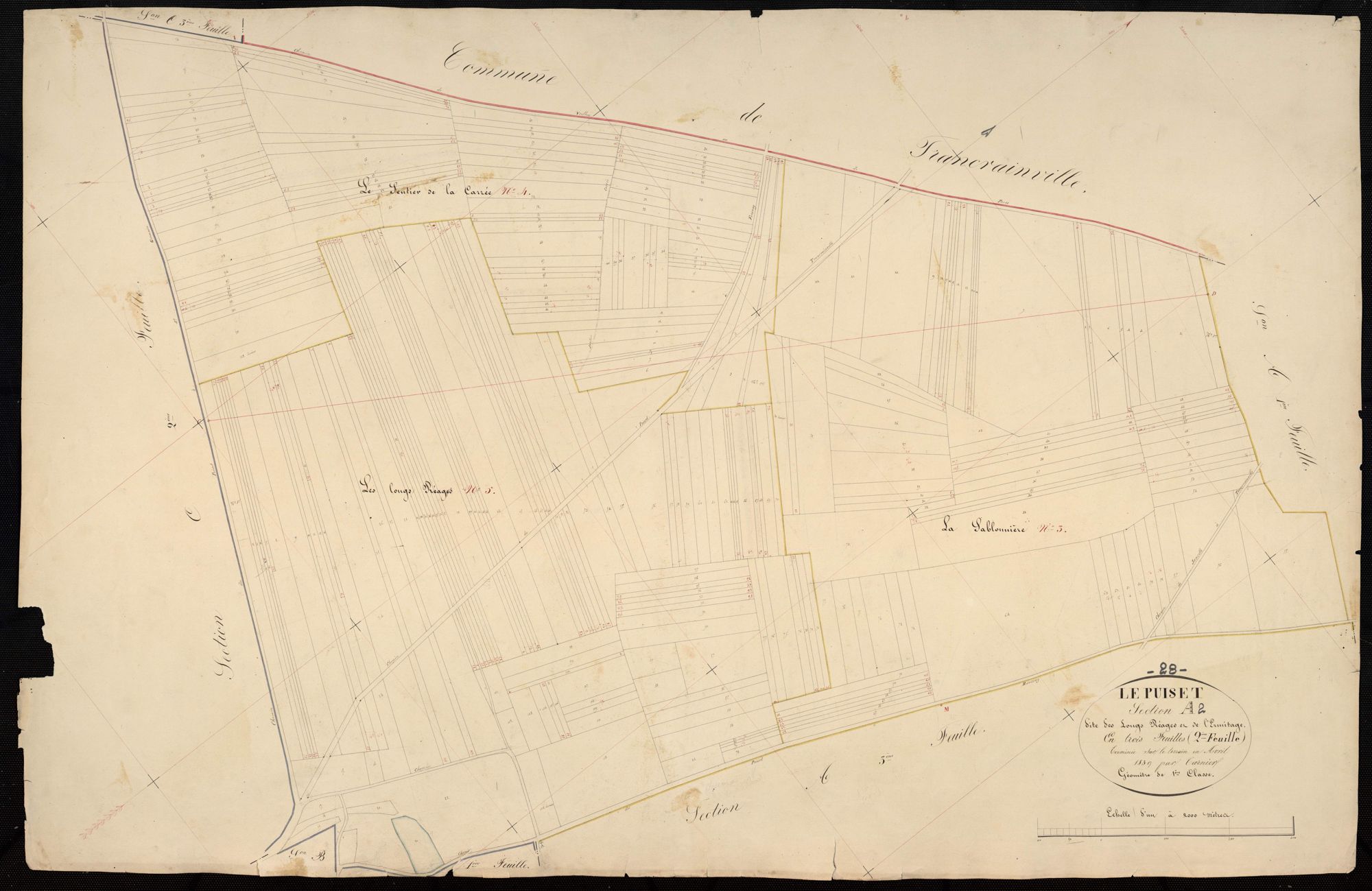 Section A, les Longs Réages et l'Ermitage, feuille 2.