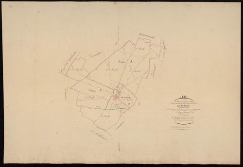 Tableau d'assemblage du plan cadastral parcellaire de la commune du Puiset, Canton de Janville, Arrondissement de Chartres / Terminé sur le terrain en 1838 (...) par Monsieur Tarnier, Géomètre de 1ère classe.