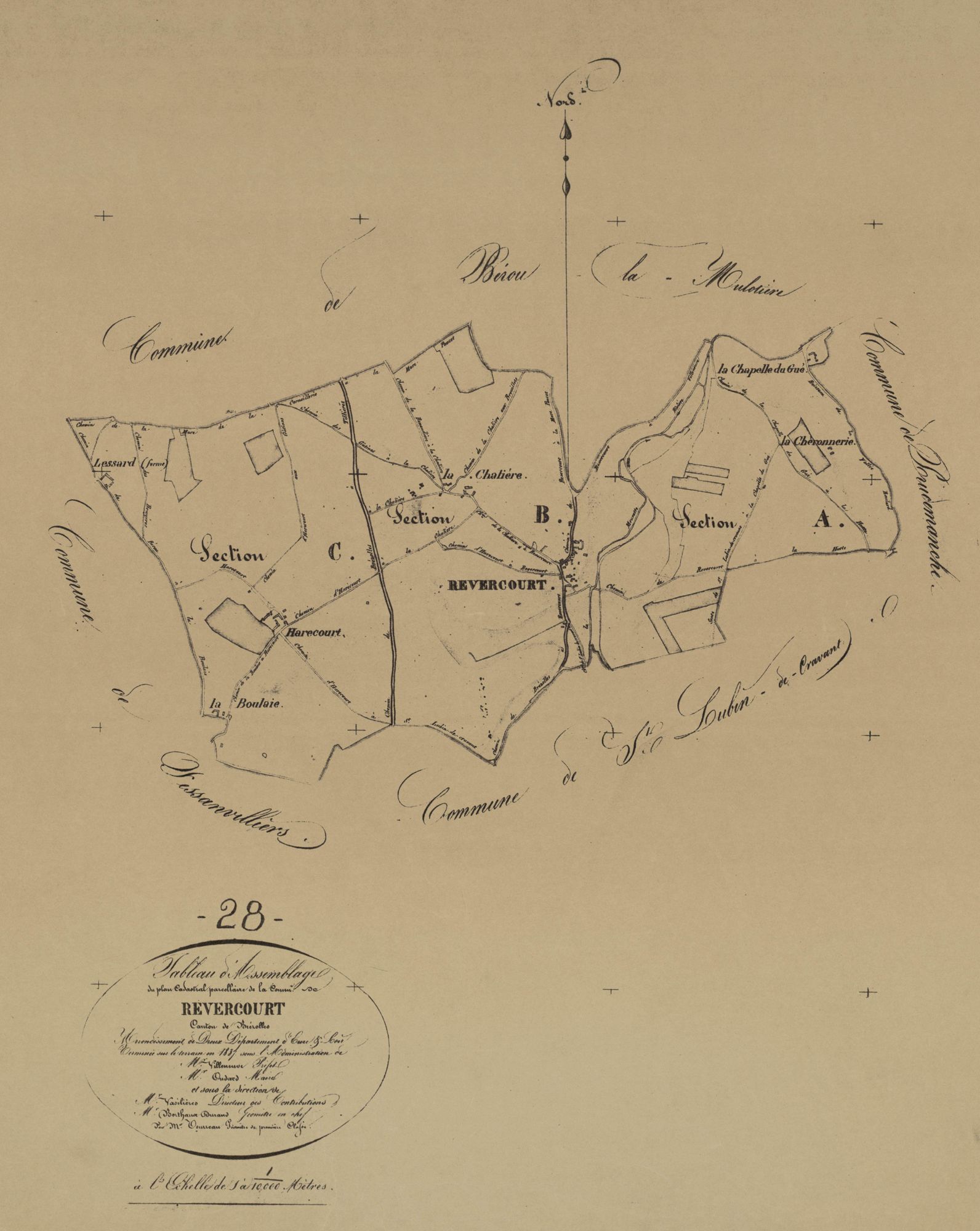 Tableau d'assemblage du plan parcellaire.