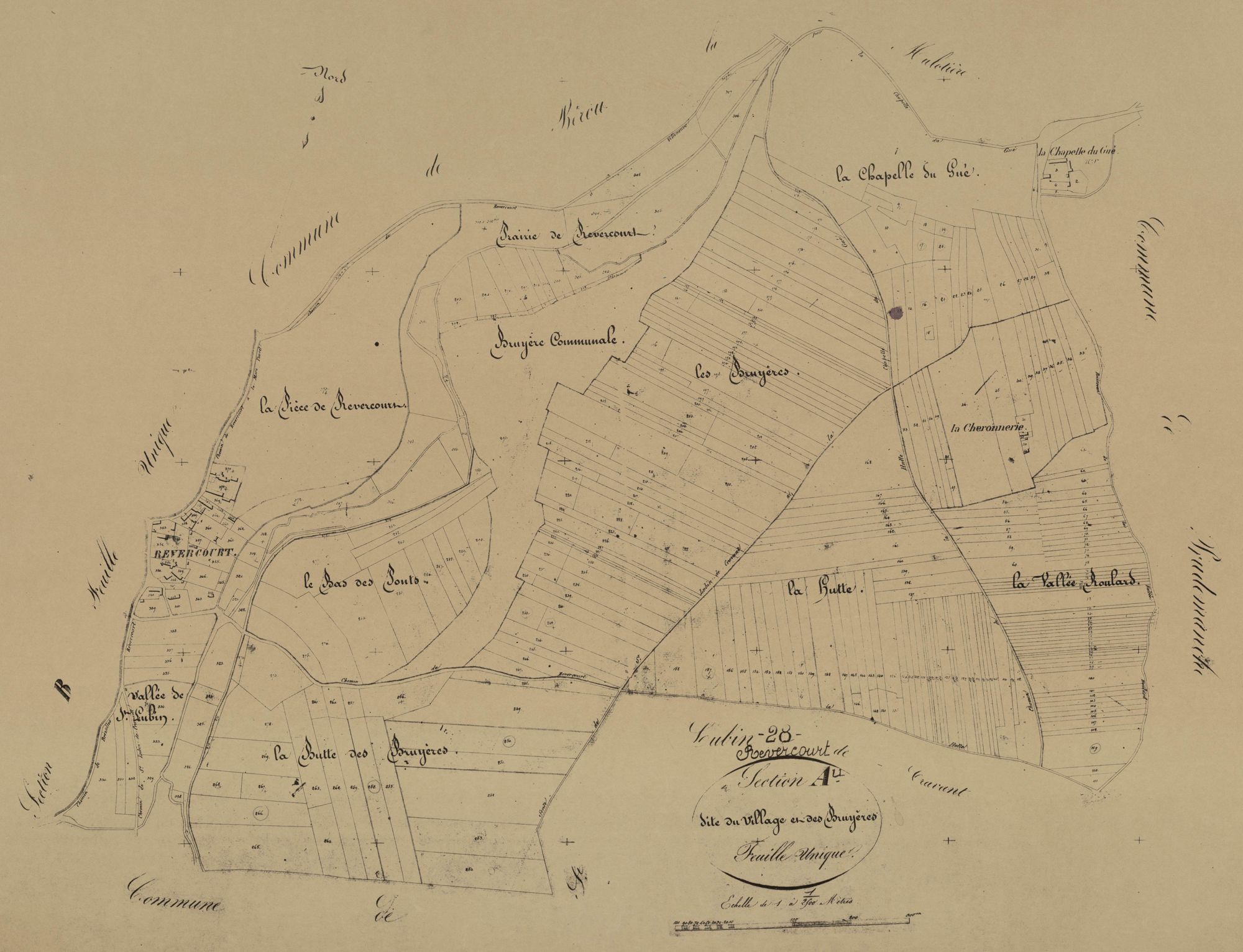Section A, le Villages et les Bruyères, en une feuille.