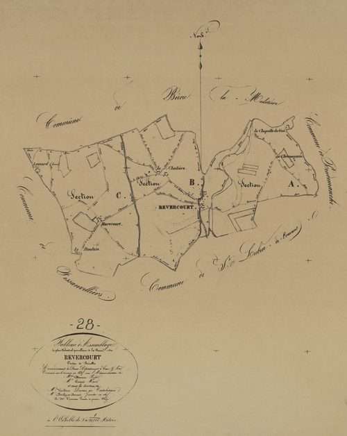 Tableau d'assemblage du plan parcellaire.