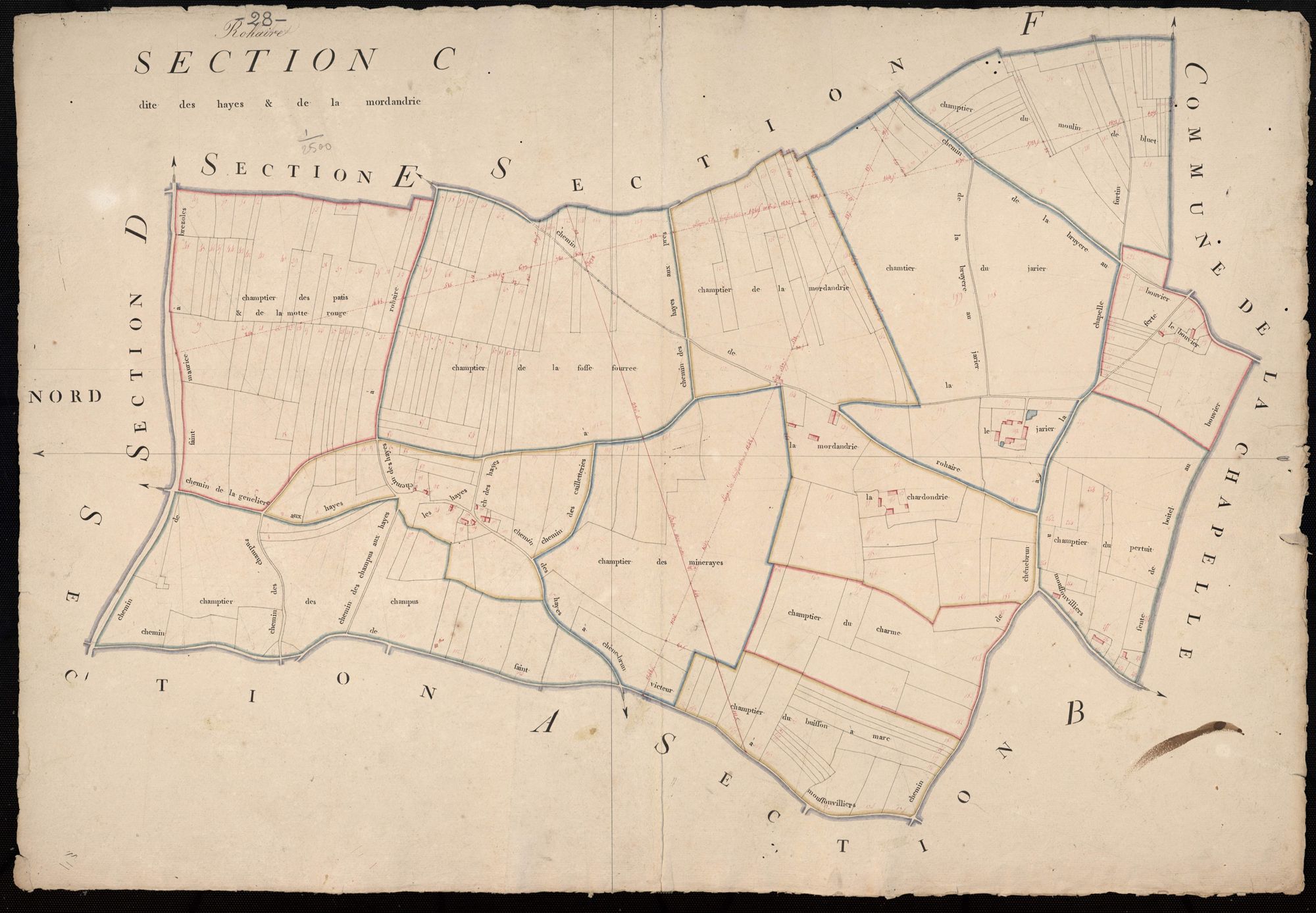 Section C, les Hayes de la Mordanderie, en une feuille.