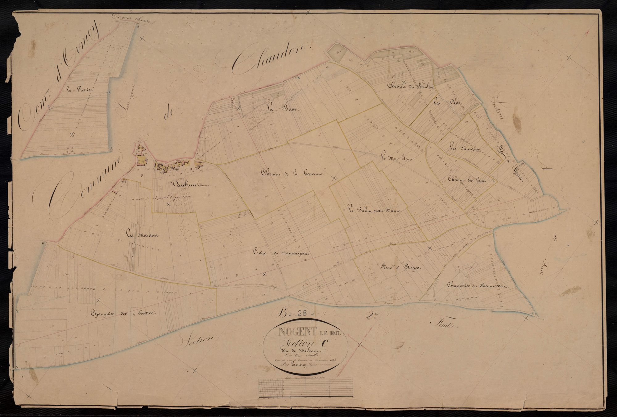 Section C, Vaubrun, en une feuille / Terminée par Monsieur Lamiray, Géomètre secondaire.