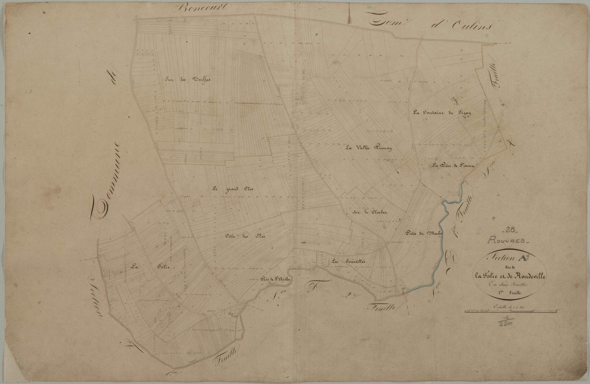Section A, la Folie de Rondeville, feuille 1.