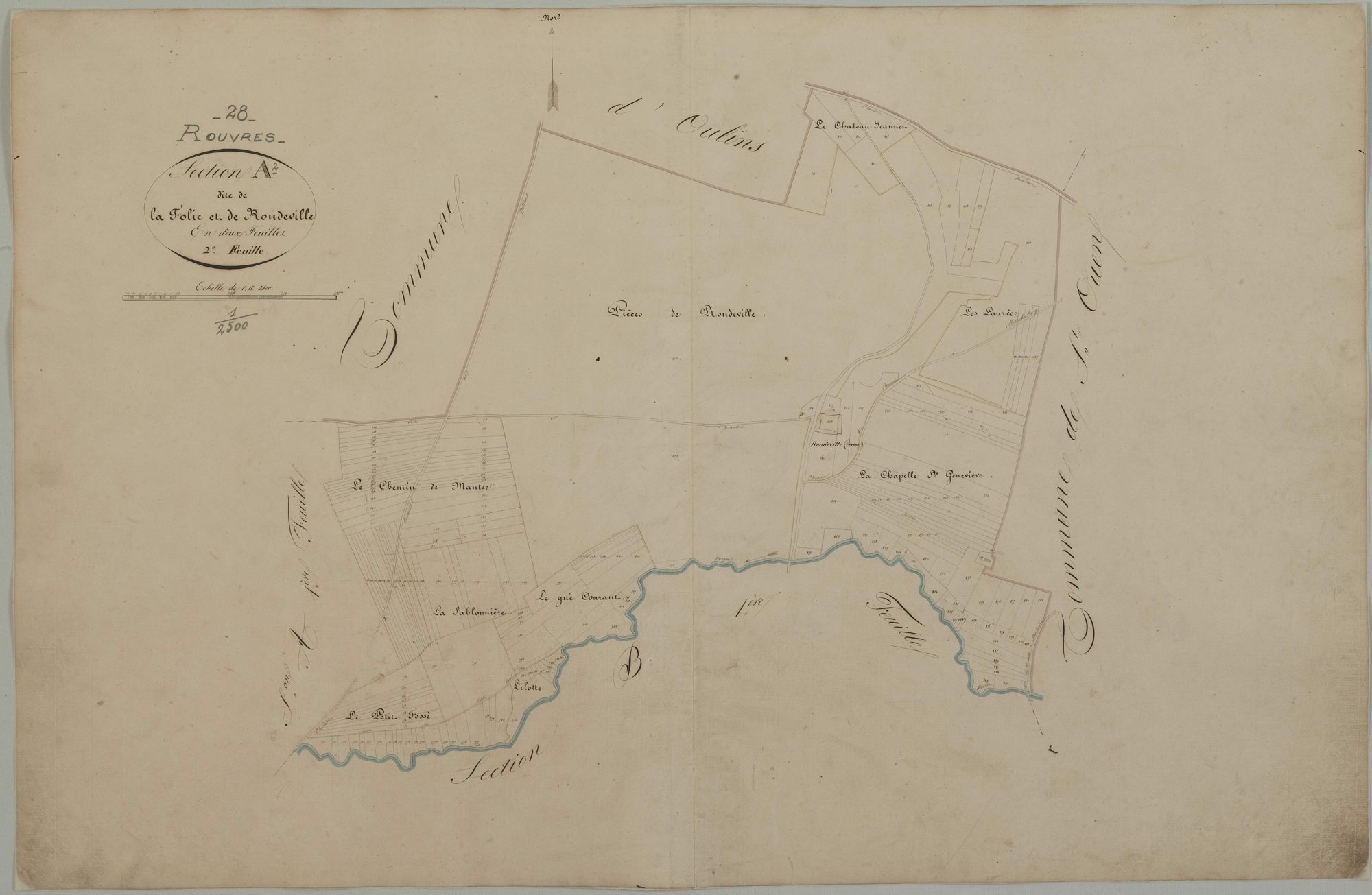 Section A, la Folie de Rondeville, feuille 2.