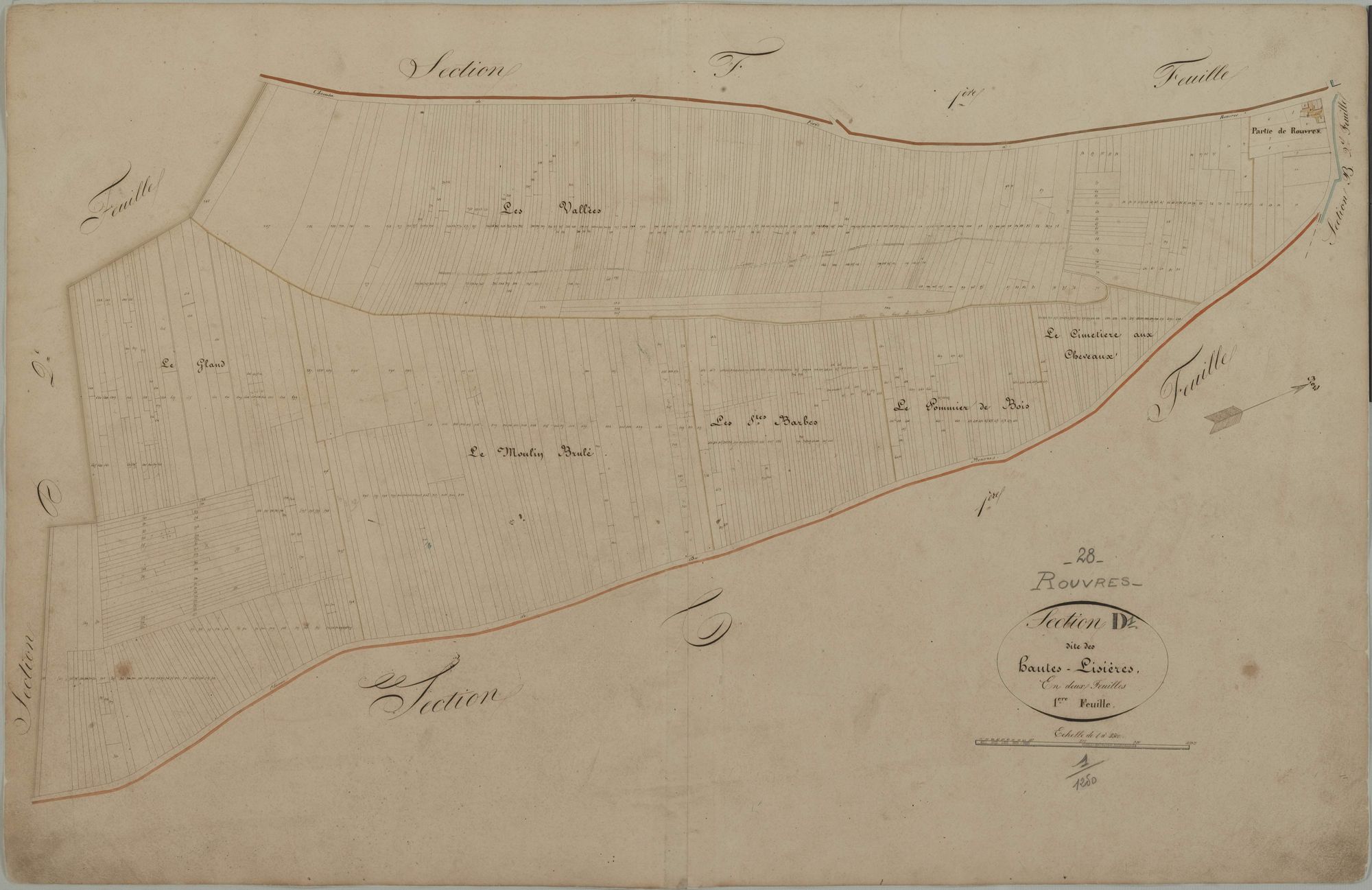 Section D, les Hautes Lisières, feuille 1.