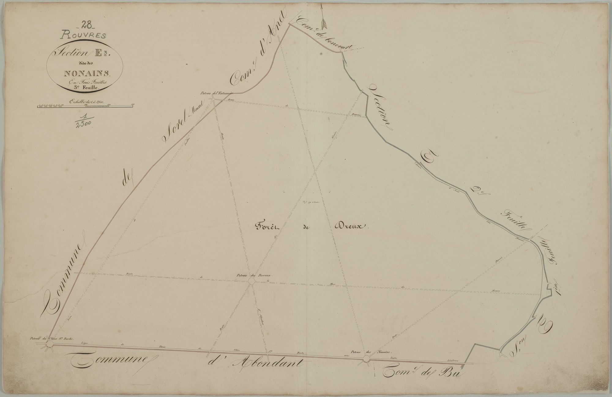 Section E, les Nonains, feuille 3.