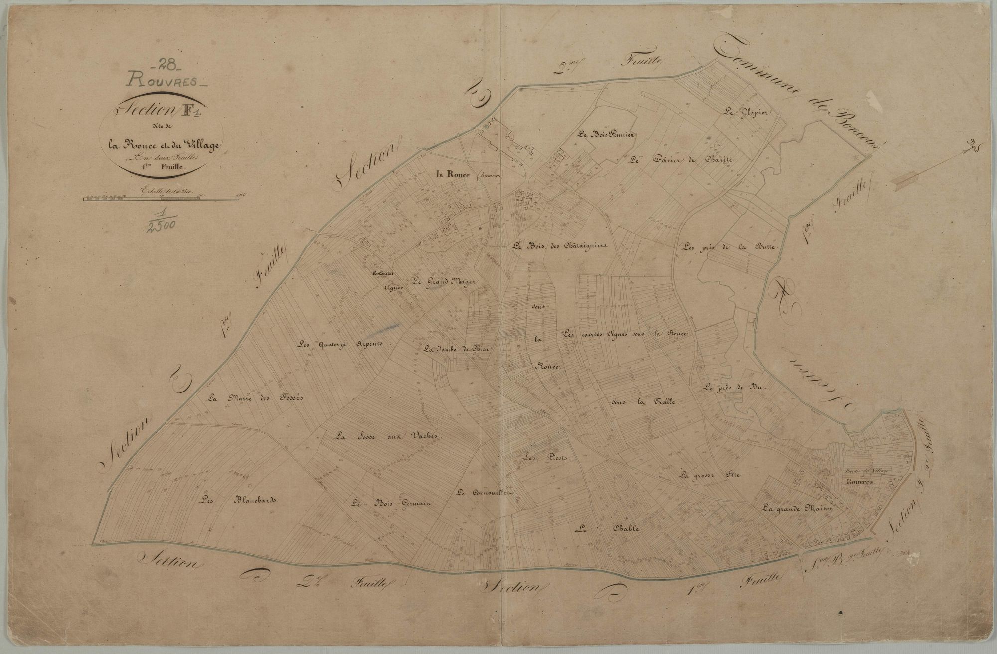 Section F, la Ronce et le Village, feuille 1.
