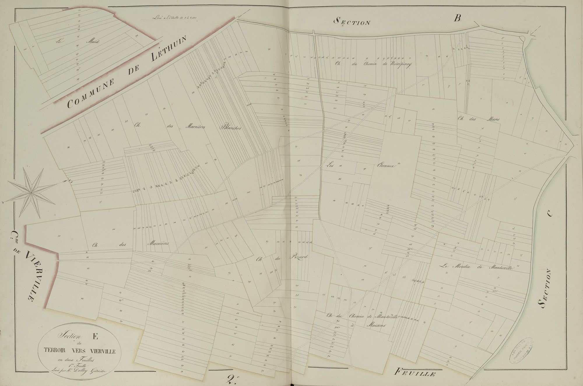 Section E, le Terroir vers Vierville, feuille 1.