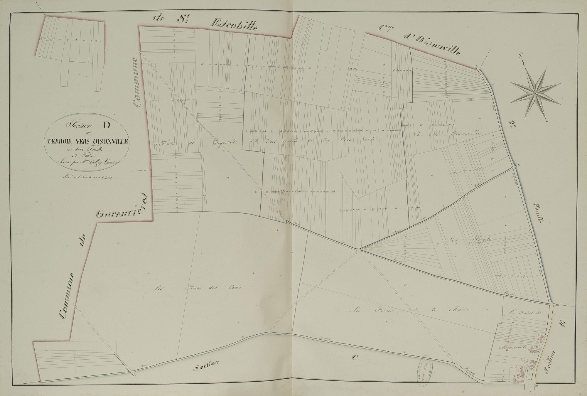 Section D, le Terroir vers Oisonville, feuille 1.