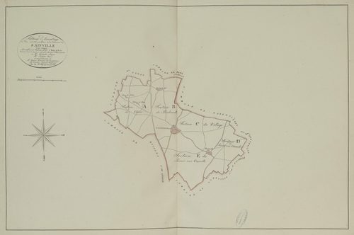 Tableau d'assemblage du plan parcellaire de la commune de Sainville, Canton d'Auneau, Arrondissement de Chartres / Terminé sur le terrain en décembre 1812 (...) par Monsieur Dolley, Géomètre du cadastre.