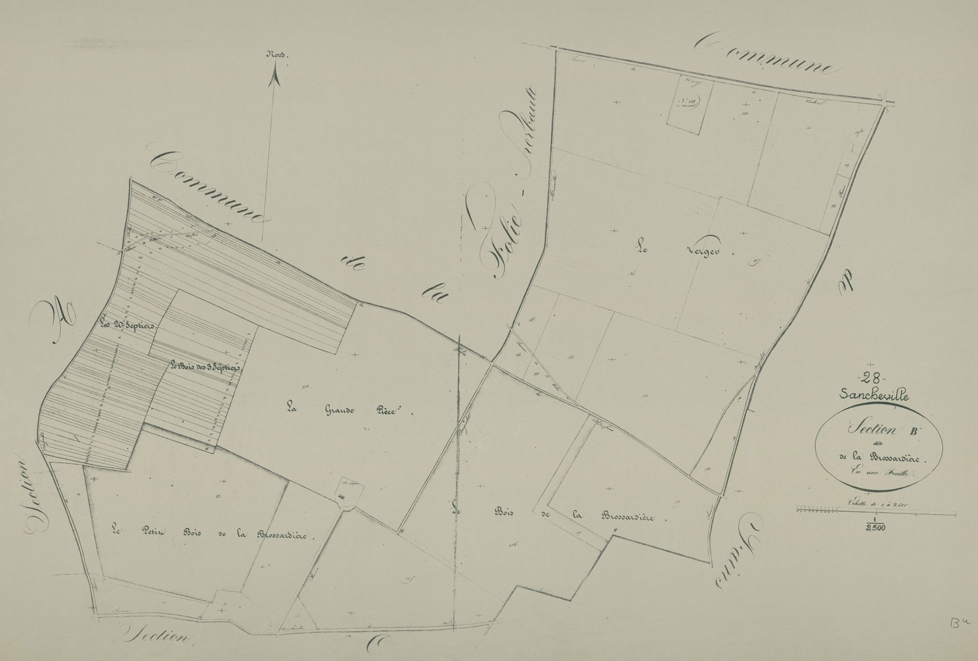 Section B, la Brossardière, en une feuille.