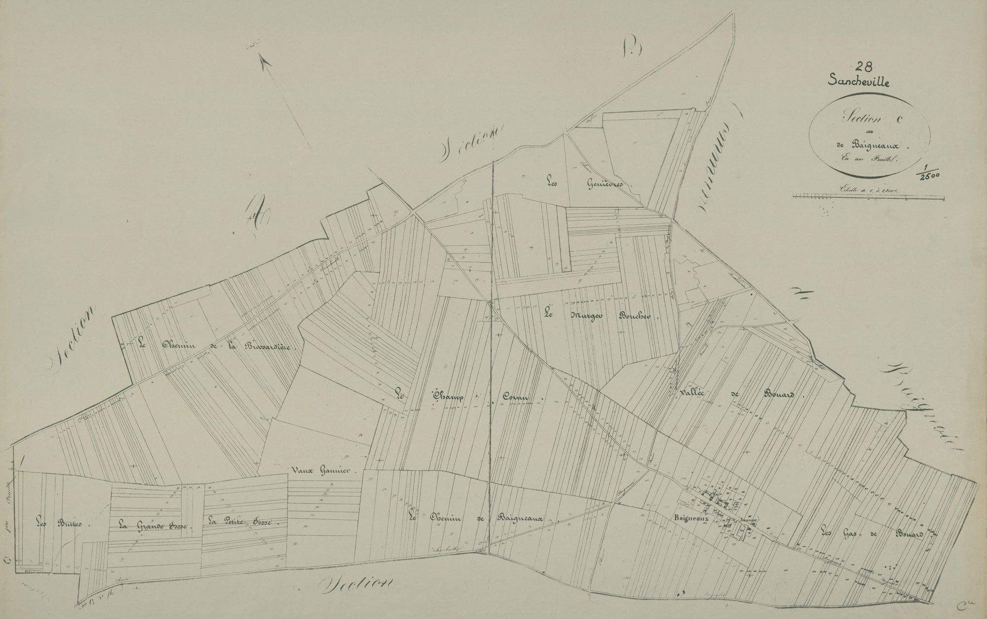 Section C, Baigneaux, en une feuille.