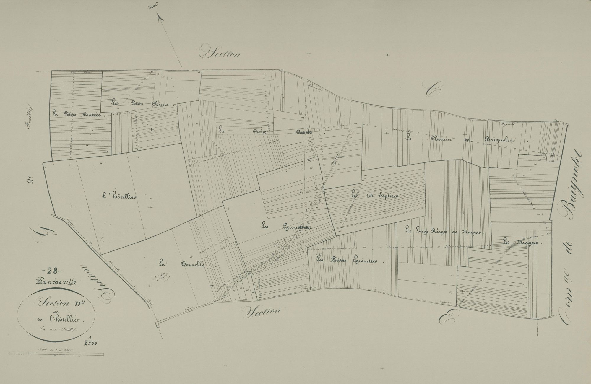 Section D, l'Hôtellier, en une feuille.