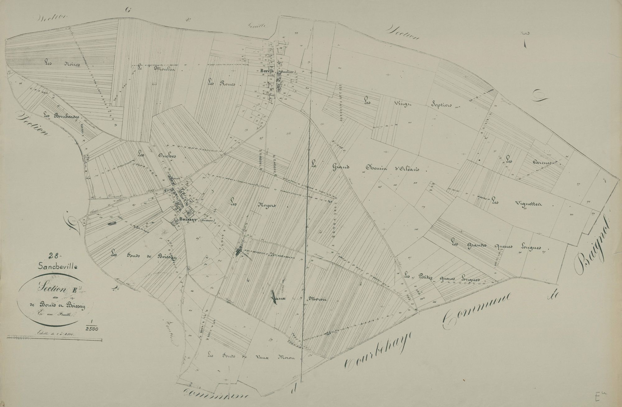 Section E, Bercis et Boissay, en une feuille.