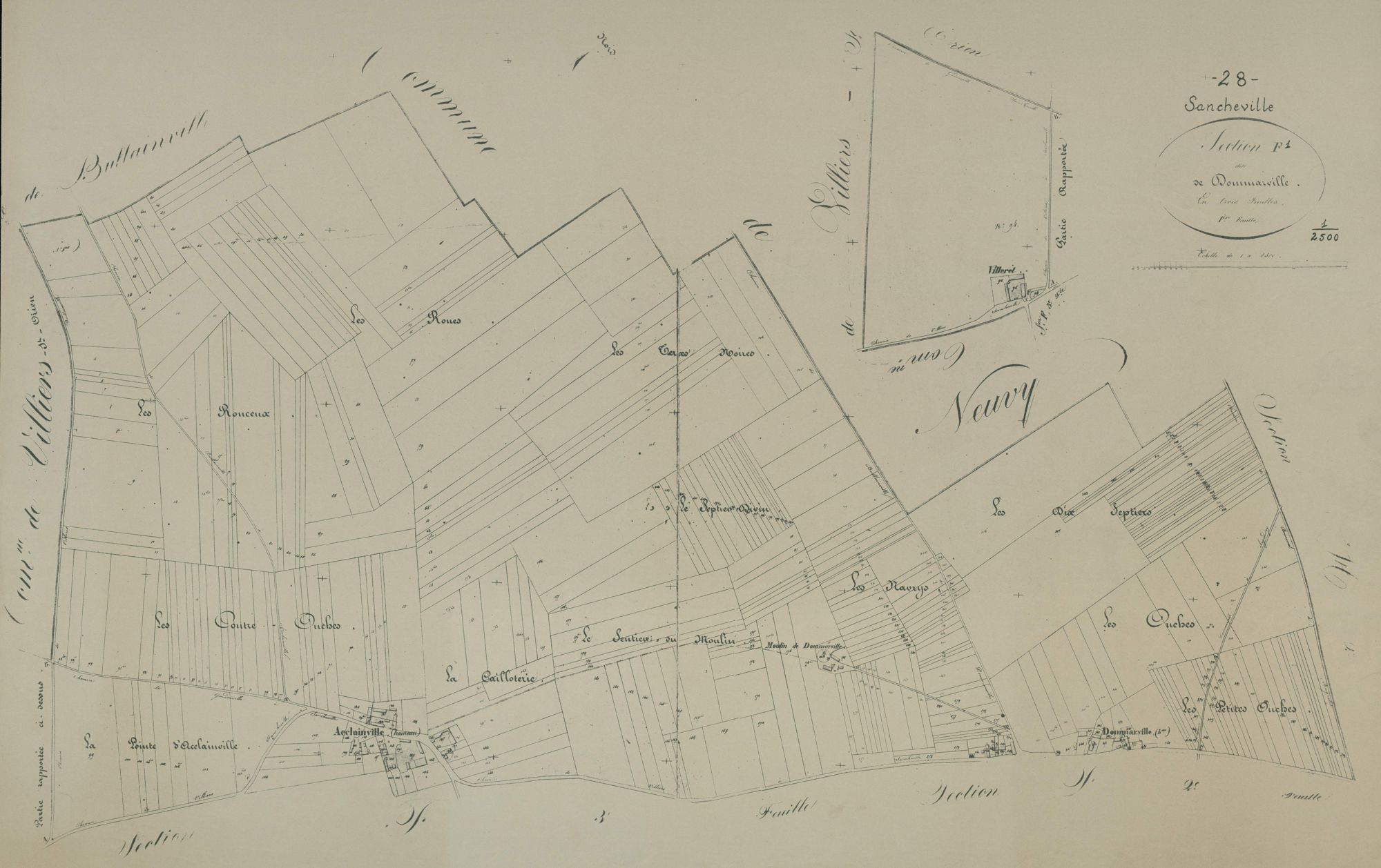 Section F, Dommarville, feuille 1.