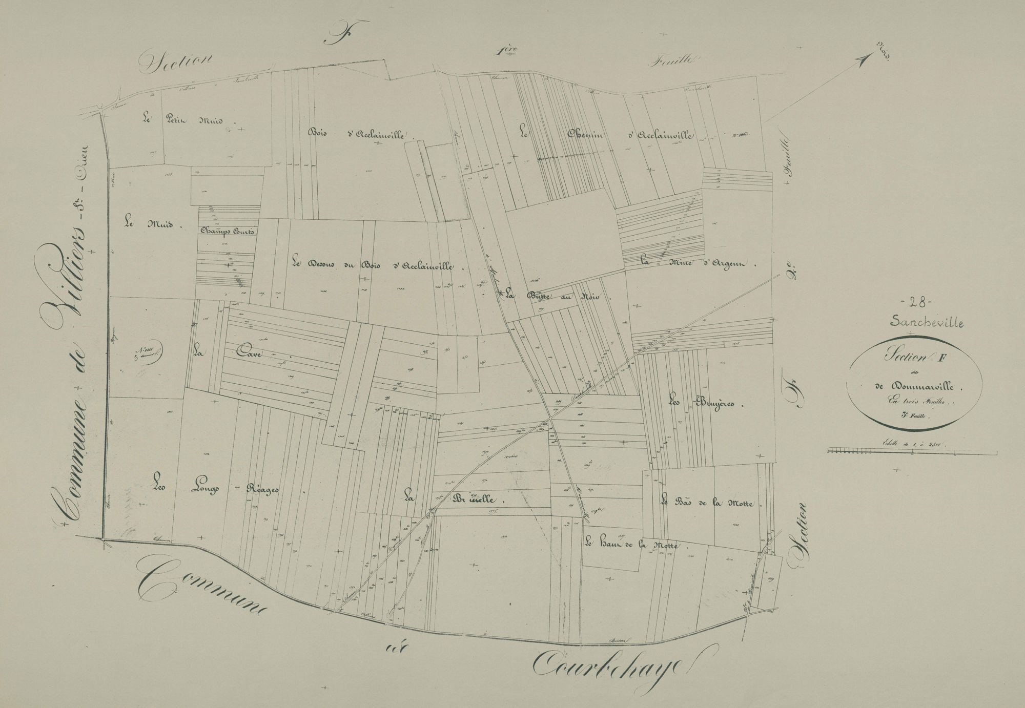 Section F, Dommarville, feuille 3.