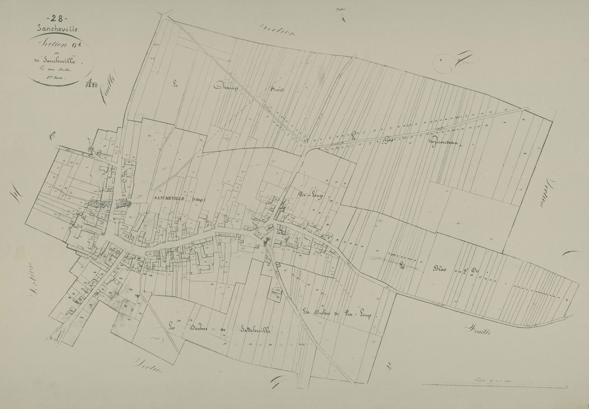 Section G, Sancheville, feuille 1.