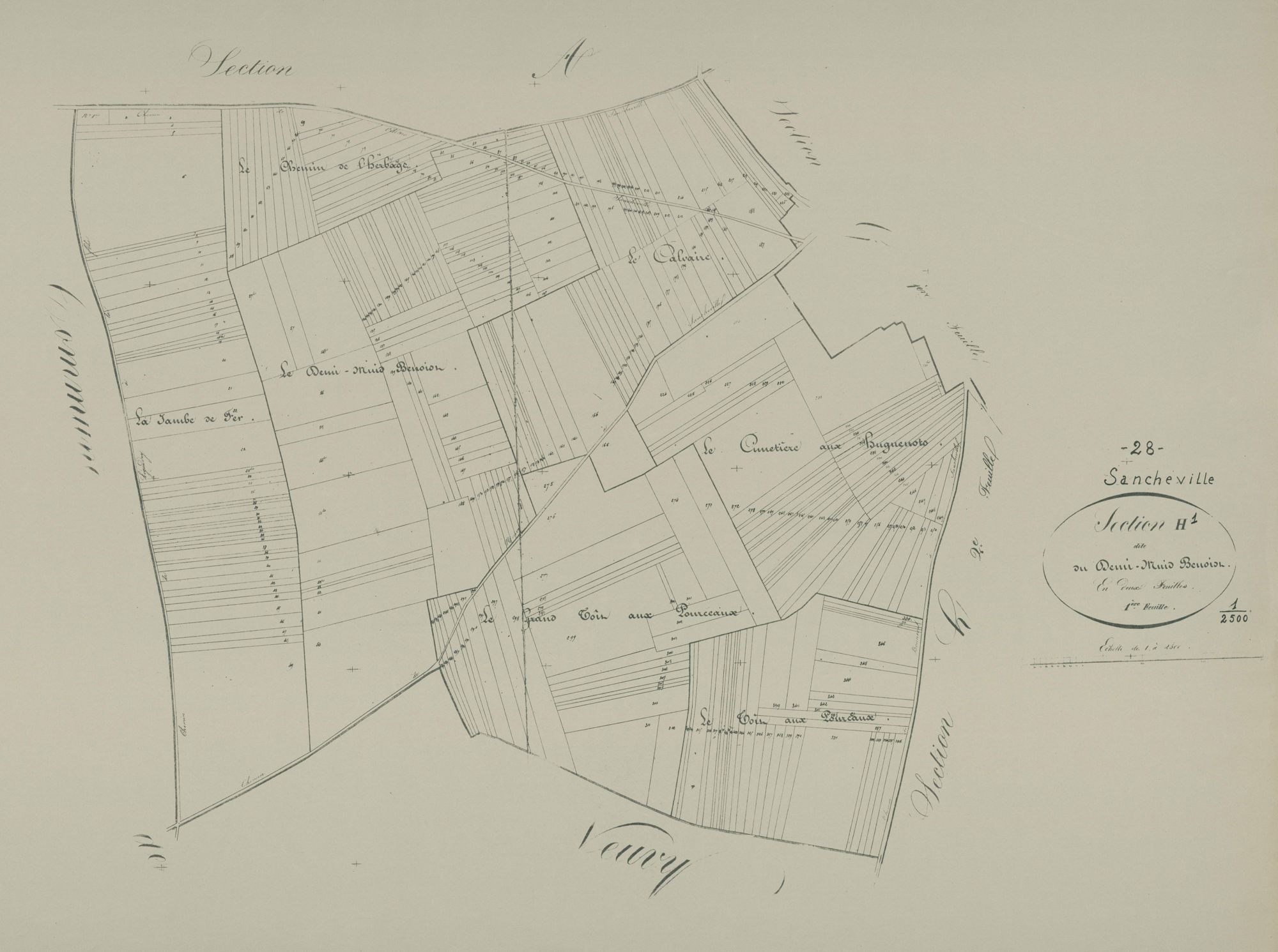 Section H, le Demi-Muid, Benoist, feuille 1.